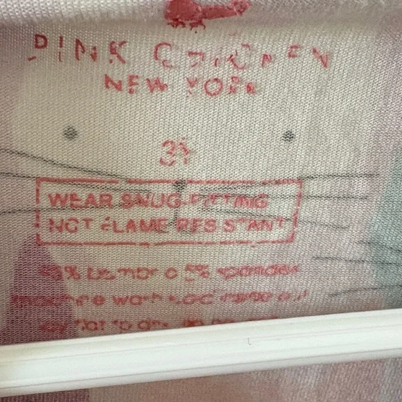 Pink Chicken Bamboo Cat PJ Top - Picture 2 of 5